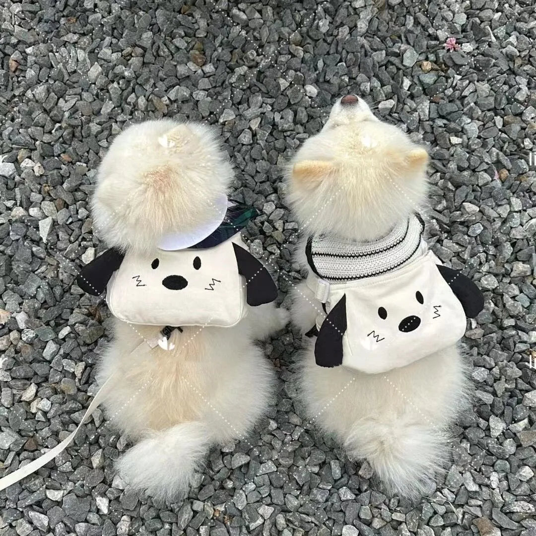 0-15KG dog Backpack for Dogs Puppy cat Bag with Harness Collar Harness with Leash Set Pet cute Bag for Small Pet Outdoor Travel