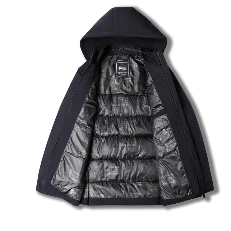 Men's High-Quality Hooded Thickened Warm Cotton Coat, Suitable for Daily Commuting, Elegant Business and Casual Wear Size L-5XL