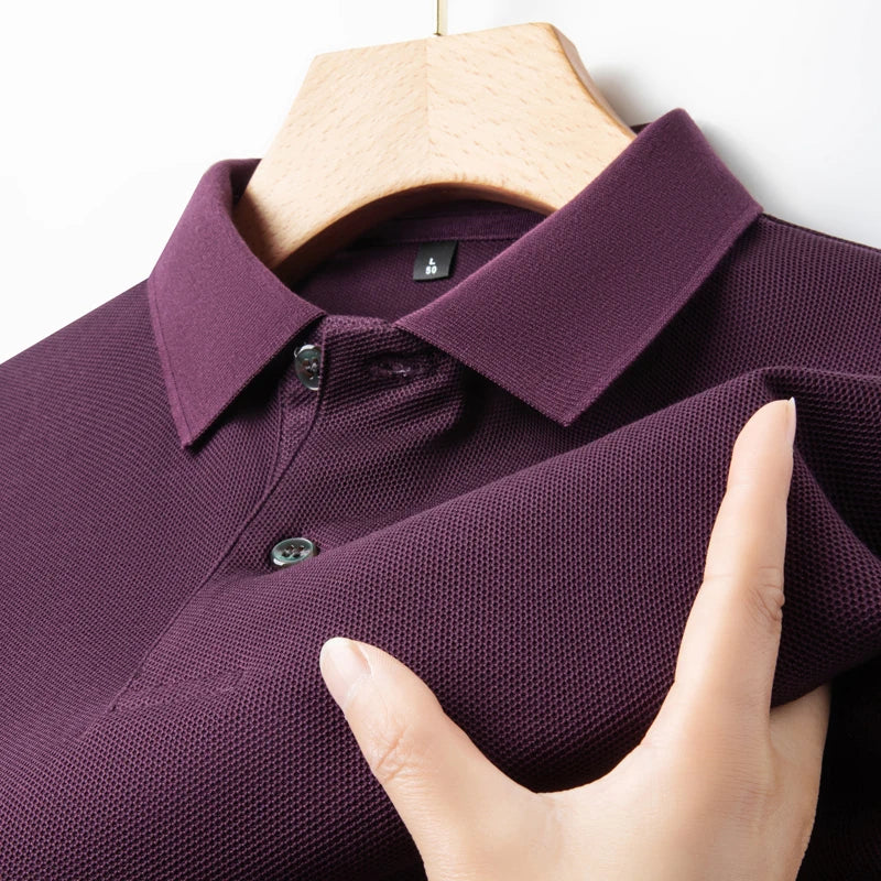 Men's 100% Summer Cotton Polo Shirt, Casual Short Sleeve, Breathable Lapel Tee Ideal for Golf and Other Sports - 10 Colours