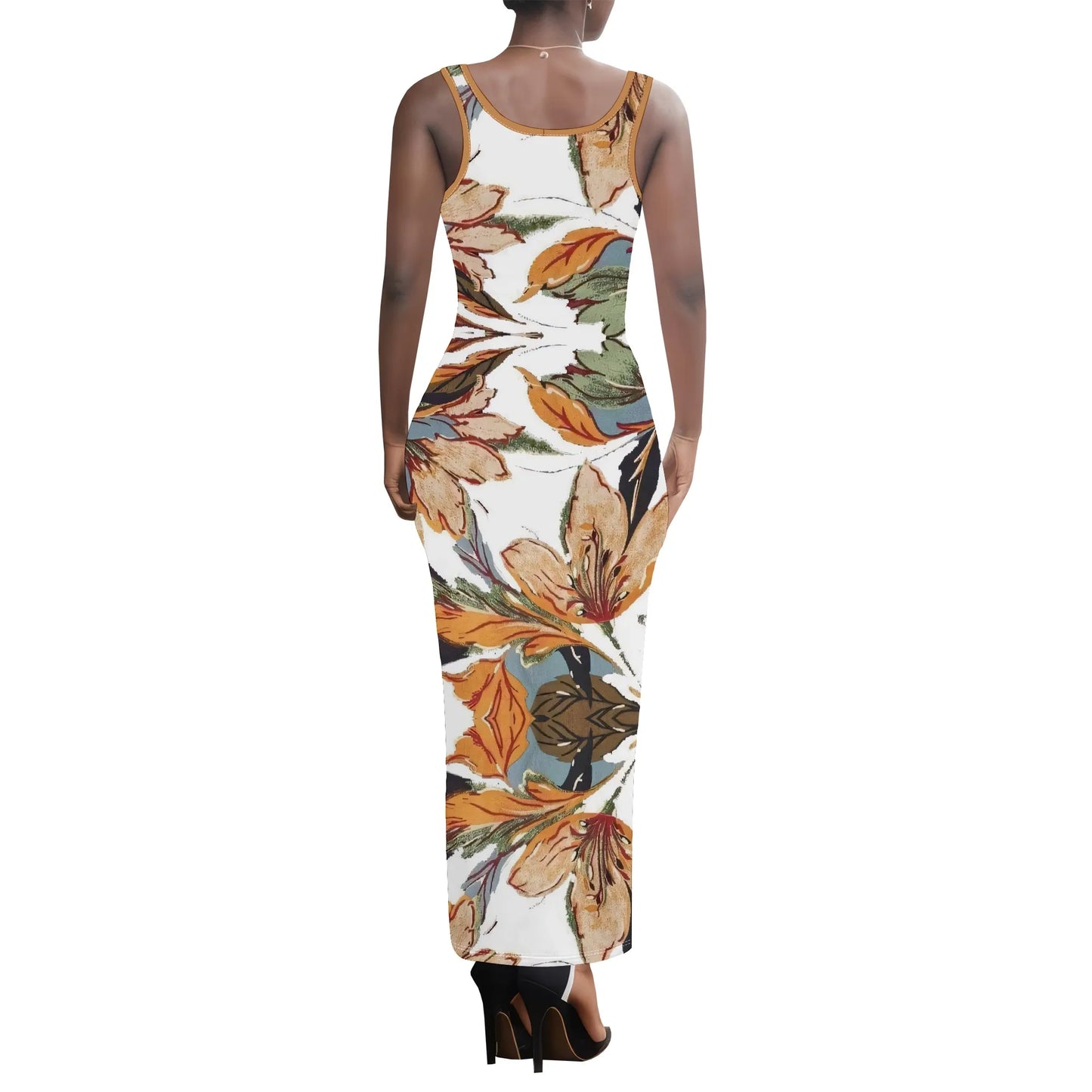 Women's Black Floral Sleeveless Printed Dress Polyester A-Line Knee Casual Summer Trendy Chic Design