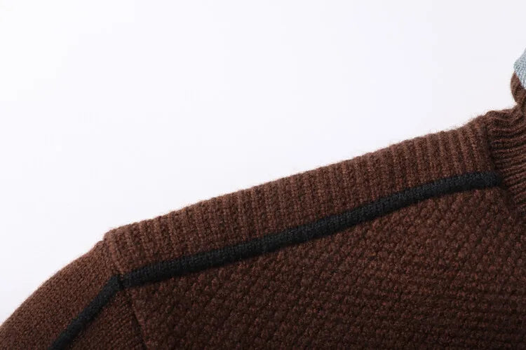 Men's Solid Colour Sweater, Stretchy and Warm For Autumn, Suitable For Business Casual and Male Daily Commute