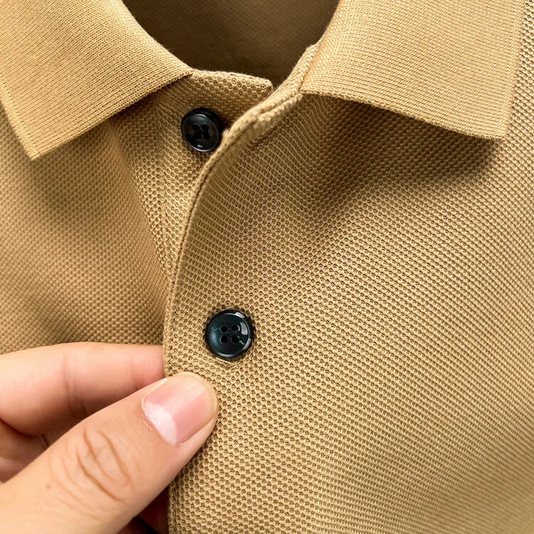 Men's 100% Summer Cotton Polo Shirt, Casual Short Sleeve, Breathable Lapel Tee Ideal for Golf and Other Sports - 10 Colours
