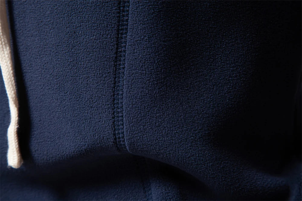 Herren Winter Solid Fleece Hoody Hochwertiger warmer Casual Kordelzug Hut Sweatshirt Softshell Hoodies für Männer
