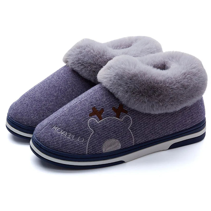 Unisex Warm Plush Winter Slippers Indoor Furry Fluffy Cotton Slides Suitable As Comfortable Home Bedroom Shoe For Men & Women