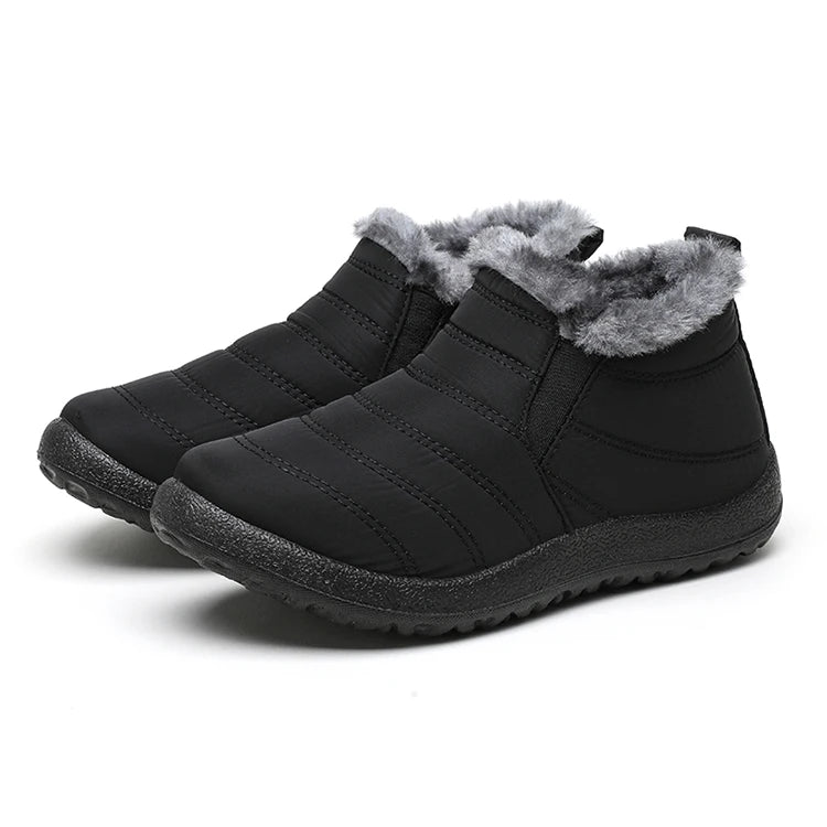 Men's Winter Waterproof Warm Fur Shoes Comfortable Sneakers Male Slip-On Shoes