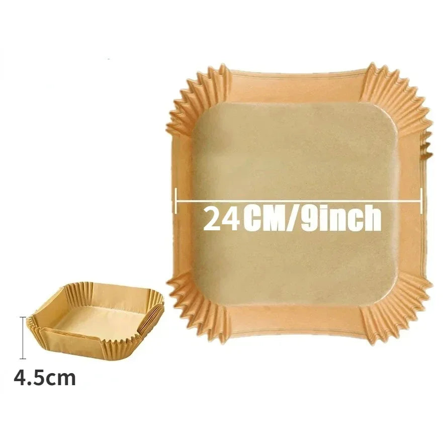 Set van 50 stuks Airfryer-accessoires Wegwerpbare antiaanbakpapieren bakvormpjes Bakovenpapier Aerogrill-bakvormpjes