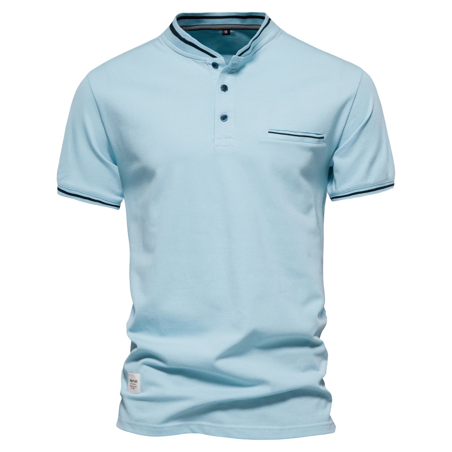 Men's Polo Shirts Cotton Short Sleeve Striped Contrast Colour Polo Shirts for Men Brand High Quality Social Polos Male