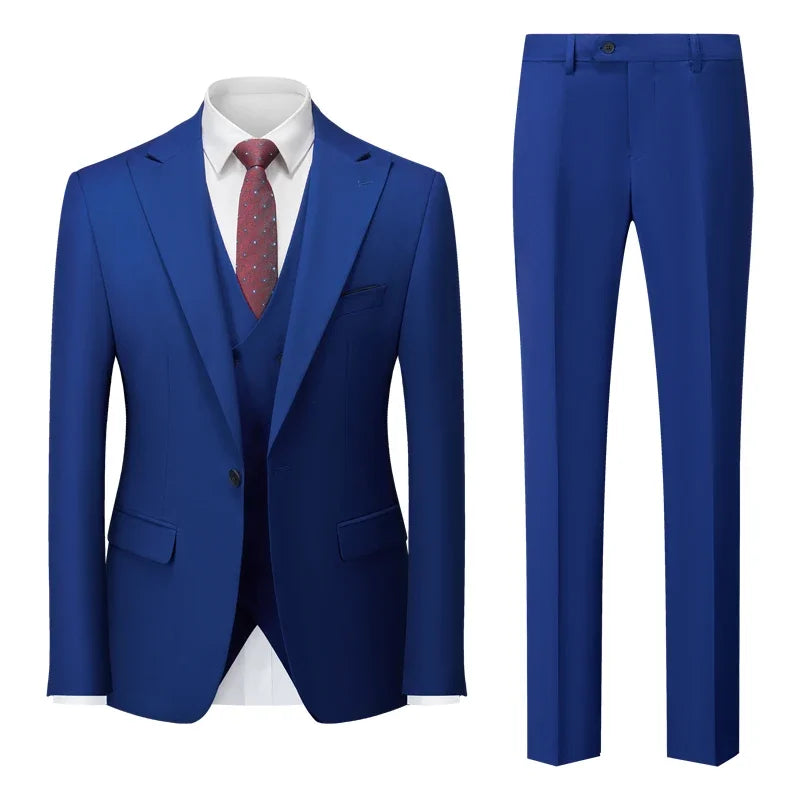 Men's Italian Business Gentleman Slim Suit, Groom Wedding Blazers, Italian Costume - Sizes M to 5XL