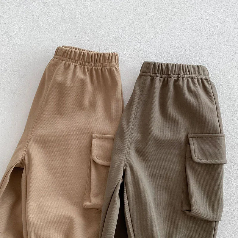 Nieuwe herfst kinderbroeken jongens meisjes effen kleur casual harembroek kinderen baby simplicity cargo broek 0-5T unisex