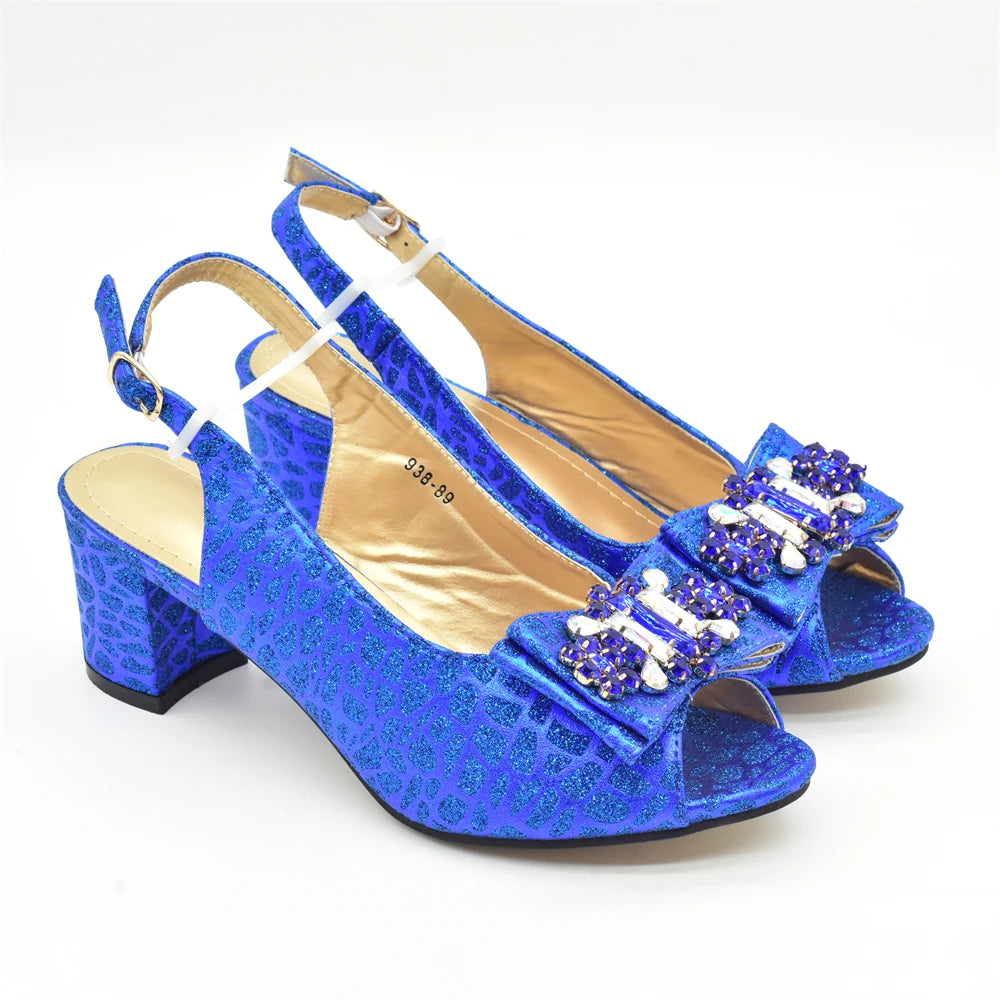Luxury Italian Shoes and Bag Set for Women Wedding Bride Shoes Woman Nigeria Bag and Shoe Set Decorated with Rhinestone
