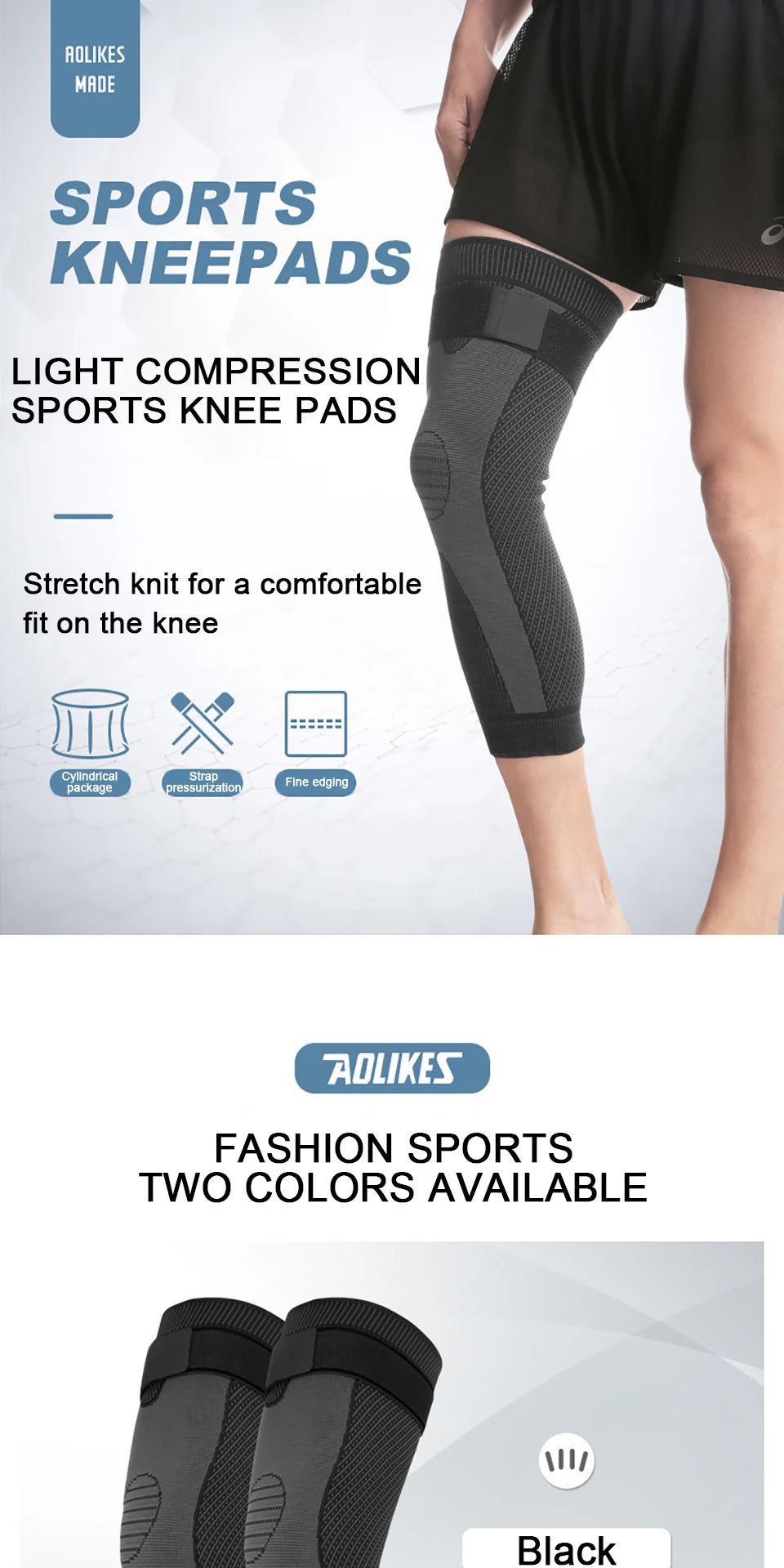 Sport Full Leg Compression Sleeves Knee Braces Support Protector for Weightlifting Arthritis Joint Pain Relief