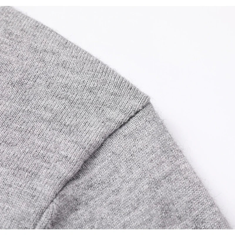 Unisex Knit Sweater Dark Navy False Two-Piece Design Thickened Layered Look With Built-in Collar Soft Touch & Warm Sweater For Men & Women
