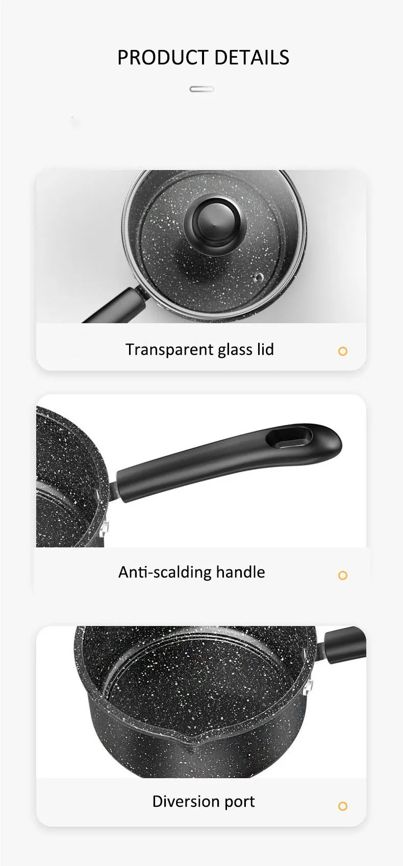 Cooking Pots Soup Pot Stock Pot with Lid Medical Stone Non-stick Saucepan Baby Food Cooker Gas Stove Cooker for Kitchen Milk Pot