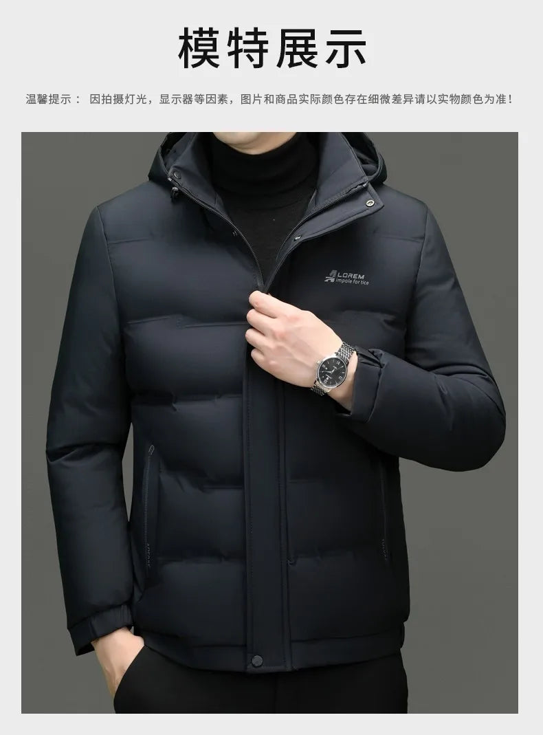 Men's Top Grade Designer Winter Brand Parka Jacket Casual Fashion Windbreaker Hooded Thick Bubble Male Coats