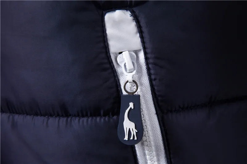 2021 neue Giraffe Marke Winter Jacke Männer Hoodied Weste Männer Zipper Herren Jacke Ärmellose Casual Winter Weste Männer