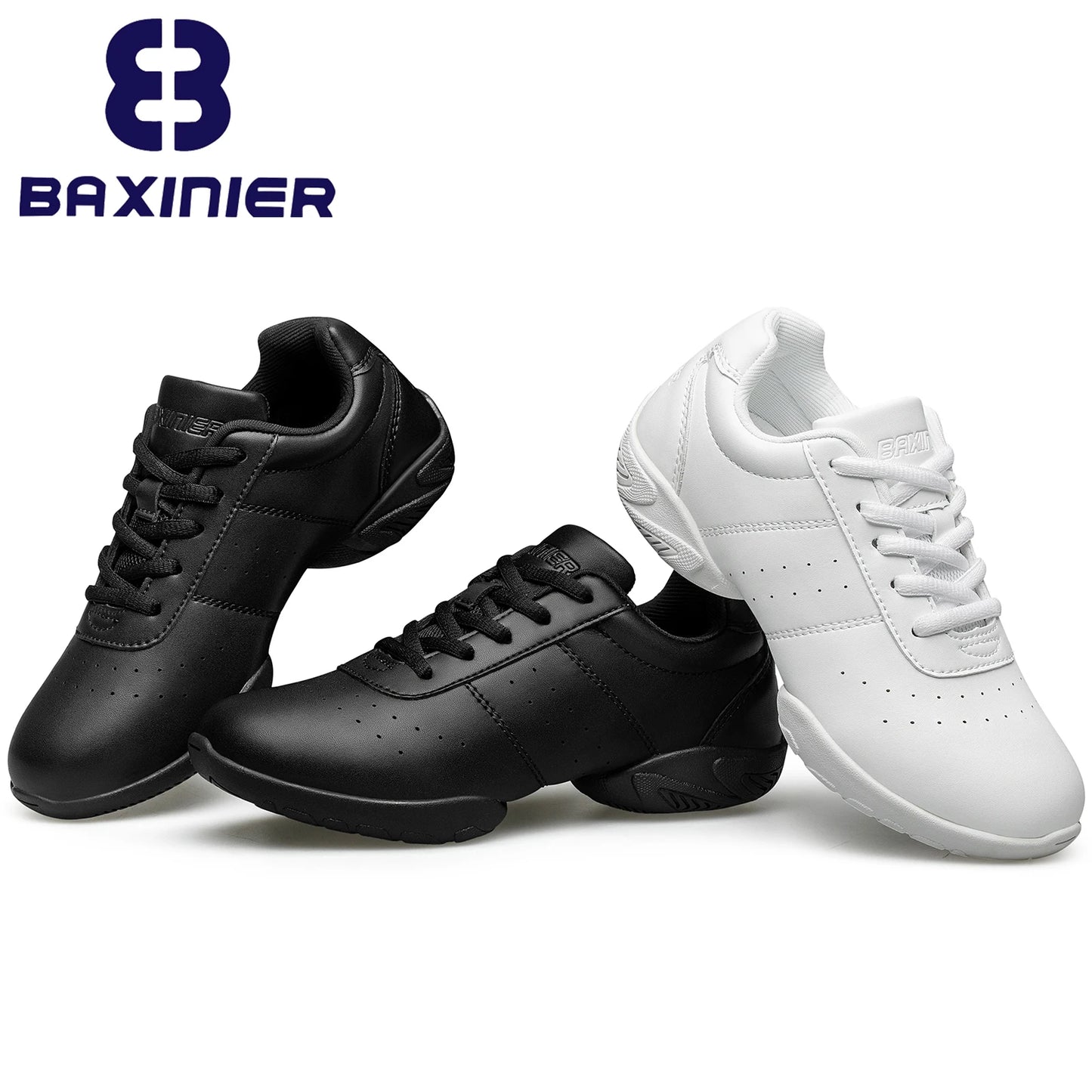 Girls White Dance Shoes Jazz Sneakers Youth Cheerleading Shoes Athletic Training Tennis Kids Competitive Aerobics Shoes