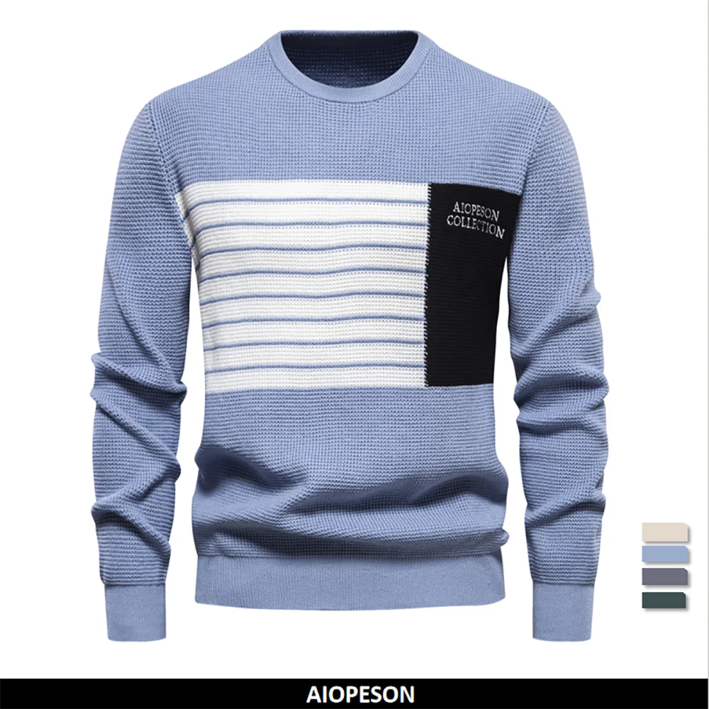 Mode Streifen Jugend Pullover für Männer Casual Pullover Qualität Strickpullover Männlichen Winter Langarm