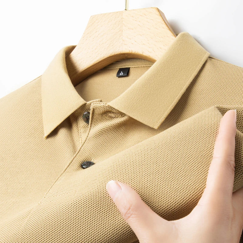 Men's 100% Summer Cotton Polo Shirt, Casual Short Sleeve, Breathable Lapel Tee Ideal for Golf and Other Sports - 10 Colours