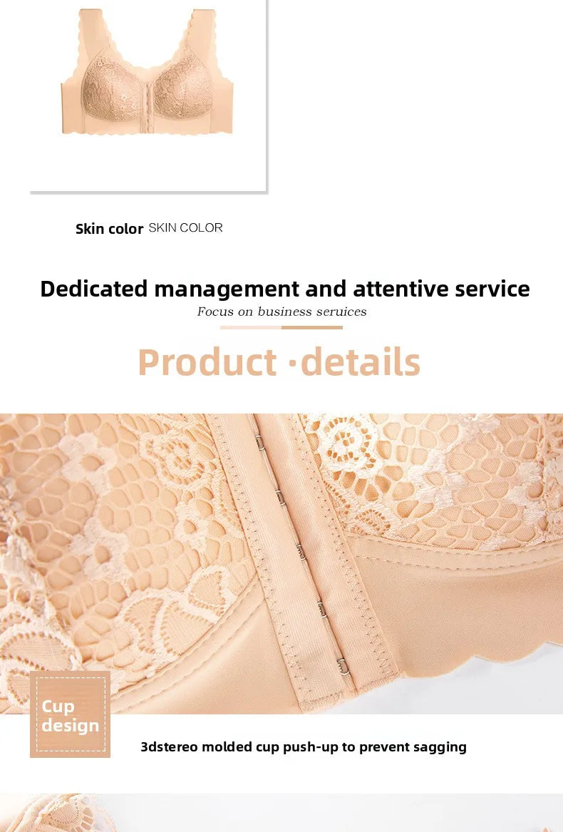Large Size Front Closure Bra Wire Free Vest Brassiere Intimates Women's Push Up Bralette Underwear Front Lingerie for Female