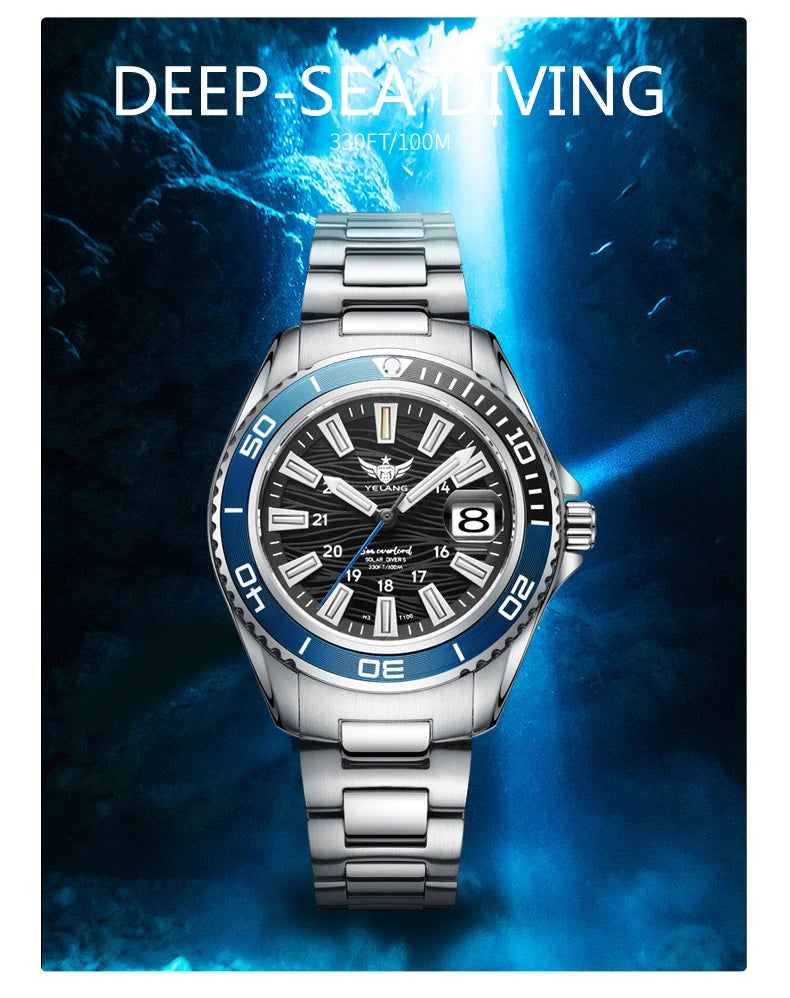 Yelang V1214 Women's Watch Japan VS43 Eco-Drive Solar Watch 36mm Ladies Fashion Sapphire Swiss Luminous 100M Waterproof Watch