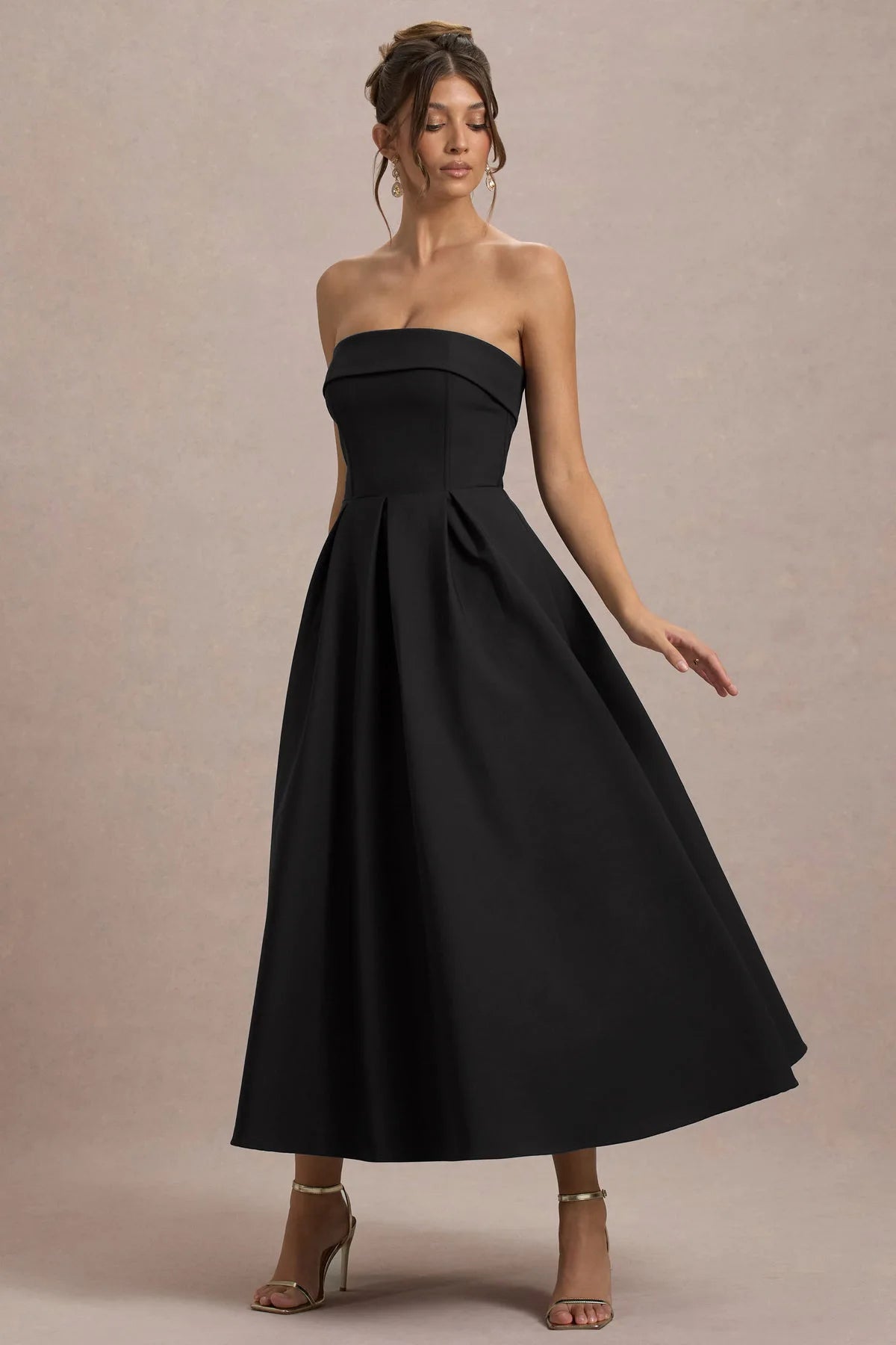 2025 Franse mode elegante lange avondjurk vrouwen high-end effen mouwloze strapless feestjurk chique minimalistische kleding