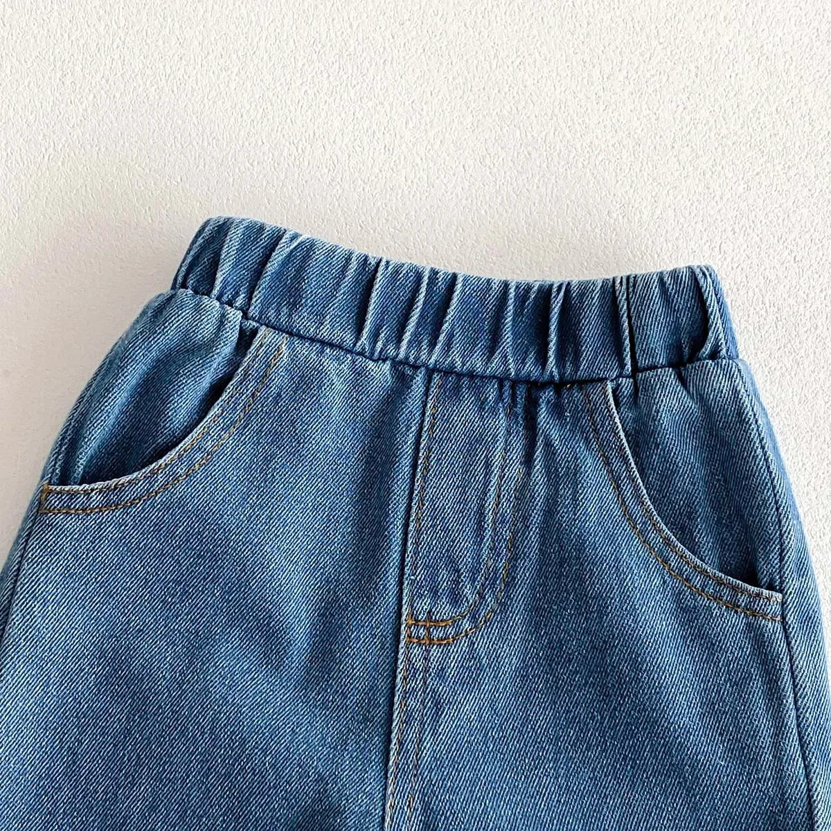 Kid's Trousers Base Colour Children Soft Denim Pants Boys Jeans Girls Solid Skinny Pants 1-6Y Unisex