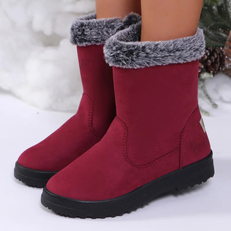 Snow Women's Boots 2025 Trend Shoes Woman Platform Women Shoes Flat Mid High Boots Platform Winter Ladies Boots Botas Mujer