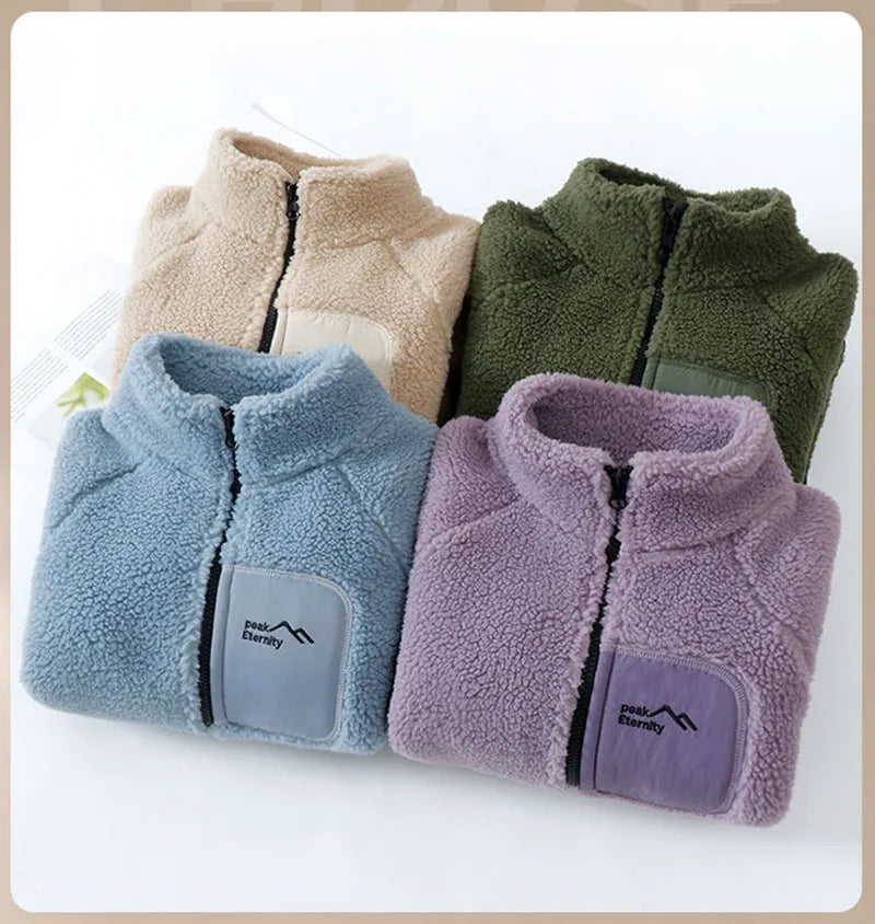 Children's Winter Warm Thicken Jacket Patch Letter Fleece Padded Coat Korean Loose Kid's Outwear 4-12T