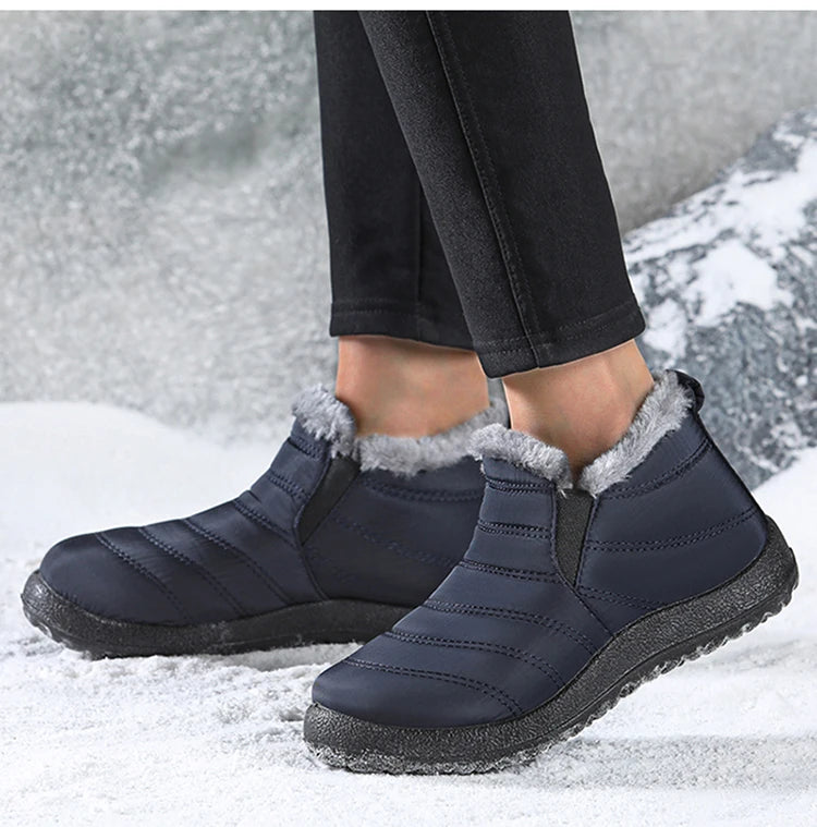 Women's Winter Waterproof Warm Fur Walking Shoes Moccasin Ladies Casual Footwear For Women