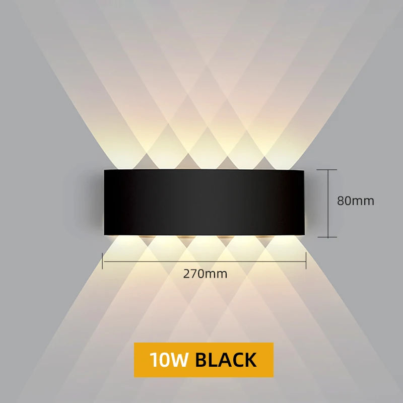 Aluminium LED wandlamp waterdicht IP65 buitenverlichting voor in de tuin 8W 12W binnenwandlamp voor slaapkamer woonkamer trapverlichting