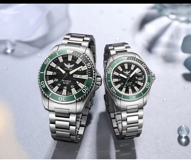 Yelang V1214 Women's Watch Japan VS43 Eco-Drive Solar Watch 36mm Ladies Fashion Sapphire Swiss Luminous 100M Waterproof Watch