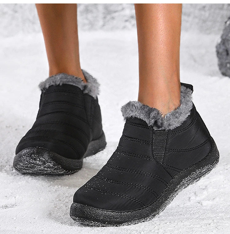 Women's Winter Waterproof Warm Fur Walking Shoes Moccasin Ladies Casual Footwear For Women
