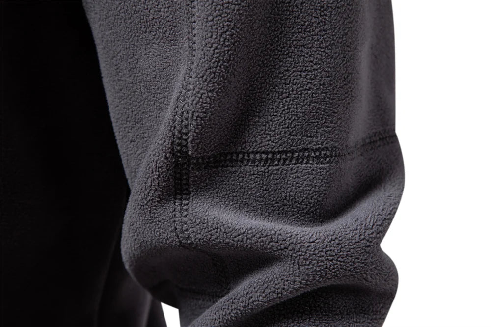 Men's Quality Thickened Warm Fleece Jacket for Men Zipper Neck Pullover Male Sweatshirt Soft Shell Jacket