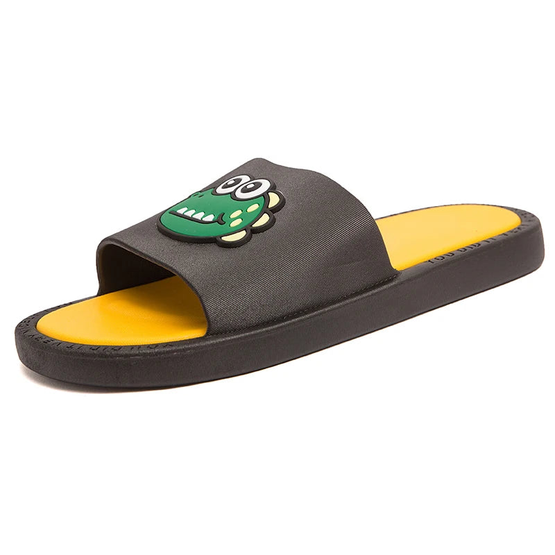 New Style Men Cartoon Pattern Walking Casual Slippers Home House Indoor Casual Sandals Youth Water Slides