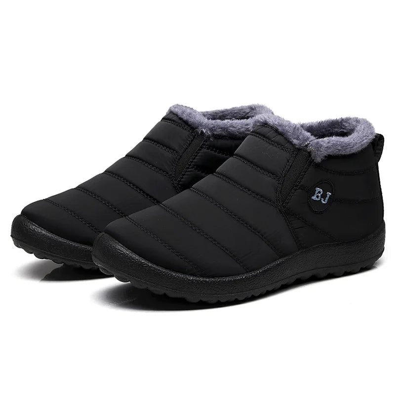 Unisex Snow Warm Boots Slip-On Winter Shoes Fashion Shoes Waterproof Ankle Work Boots For Men & Women