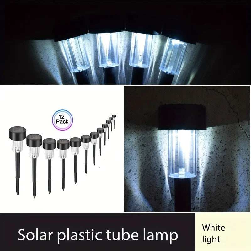 12 stuks zonne-buitenverlichting, zonne-tuinverlichting, LED-tuinverlichting, waterdichte padverlichting, decoratieve loopbrug, gazon, patio, tuin