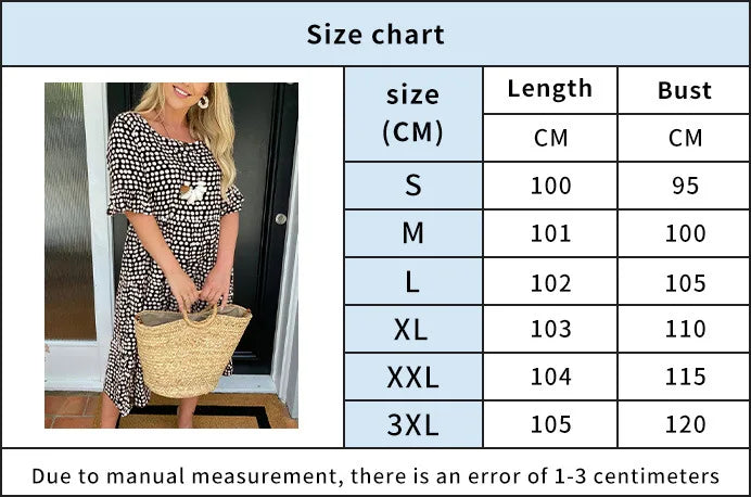 Europe And The United States New Fashion Women's Hot Summer Crew-neck Printed Short-sleeved Dress