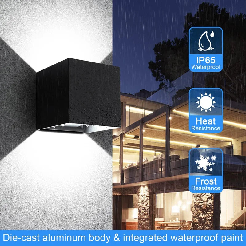 Aluminium LED-wandlamp voor buiten, waterdicht IP65, tuinverlichting, 6W 12W, wandlampen voor binnen, slaapkamer, woonkamer, trapverlichting