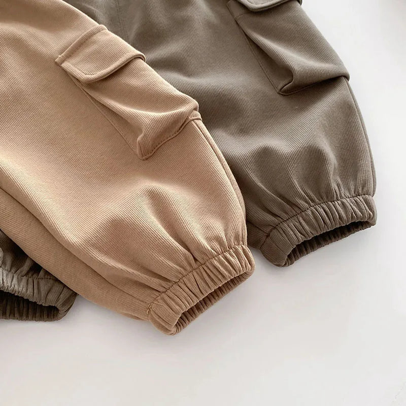Nieuwe herfst kinderbroeken jongens meisjes effen kleur casual harembroek kinderen baby simplicity cargo broek 0-5T unisex