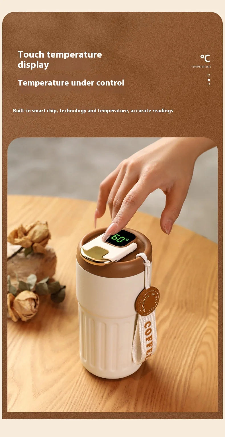 316 SS Smart vacuüm geïsoleerde thermosfles - 24/12 uur warm/koud behoud, lekvrij, minimalistisch ontwerp, reiskoffiemok voor