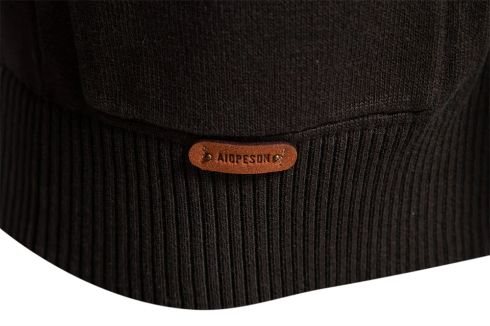 Men's Winter Cotton Cardigan Quality Sweater Fashion Turn Down Collar Knitted Sweaters for Men