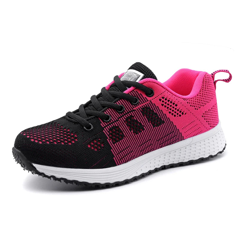 2025 Nieuwe mode damessneaker platte damesschoenen mesh stof casual sneaker dames veterschoenen vrouwelijke sneakers voor dames