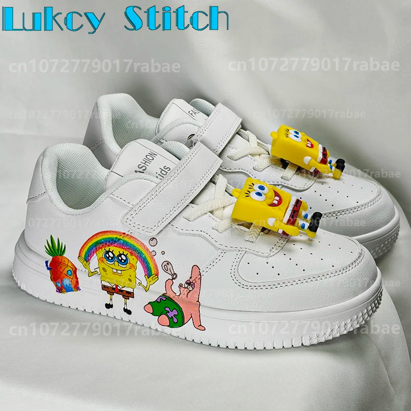 SpongeBob Gift Children Shoes Student Casual Kid Sneakers Girls Boys Running Fashion Sports Shoes Cute Christmas Birthday Gift