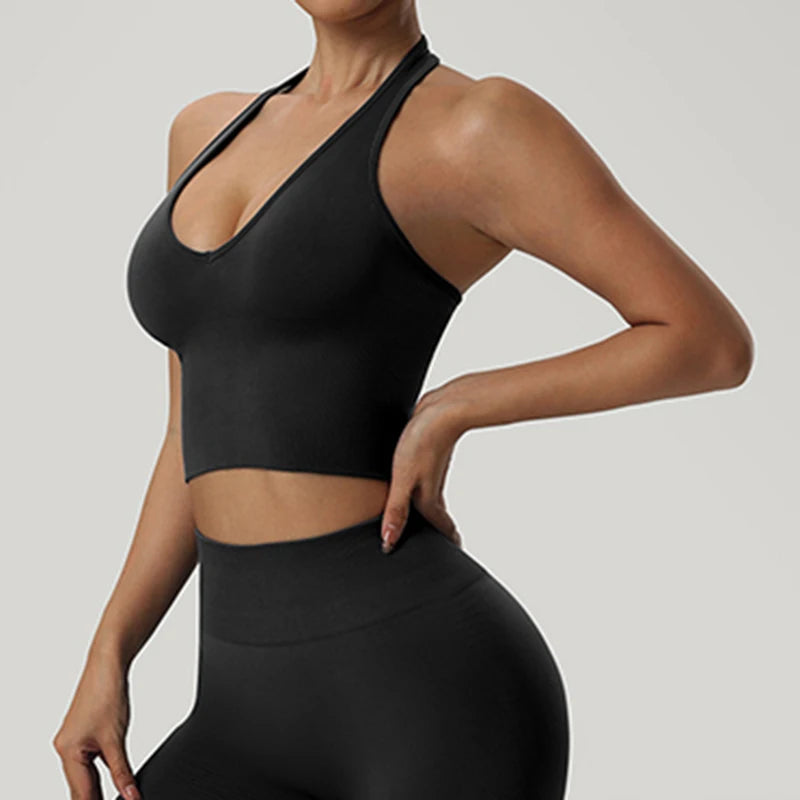 Seamless Sports Bra Women Impact Strappy Gym Top Yoga Activewear Woman Tank Tops Fitness Workout Clothing Gym Sportswear