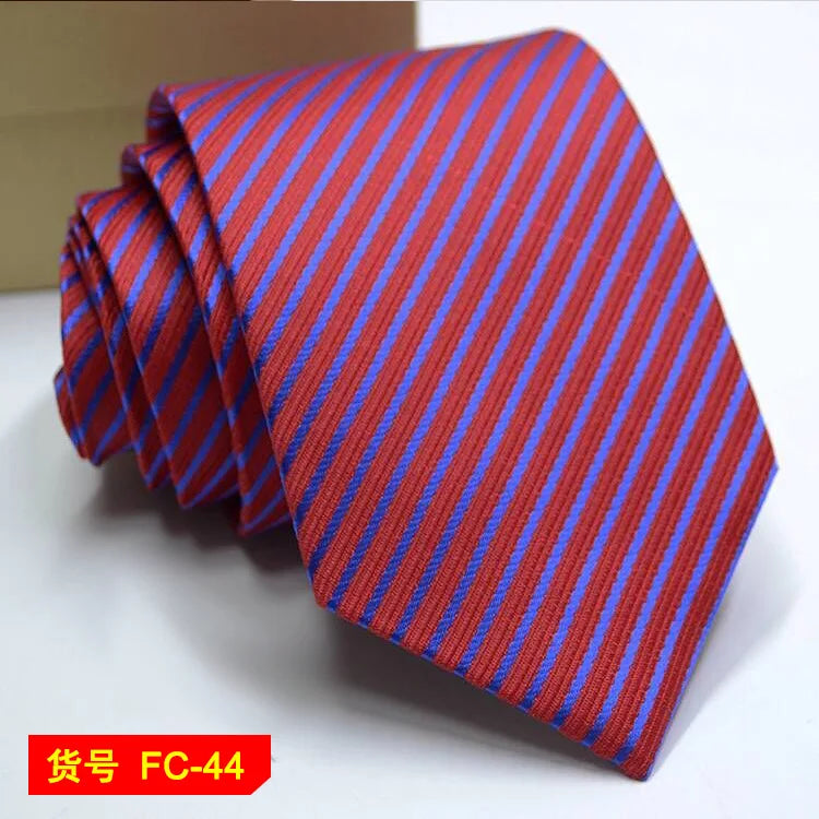 Men's Solid Color Stripe Floral Jacquard Necktie 7-8cm Width Fashionable Daily Wear Cravat for Wedding Party Gift