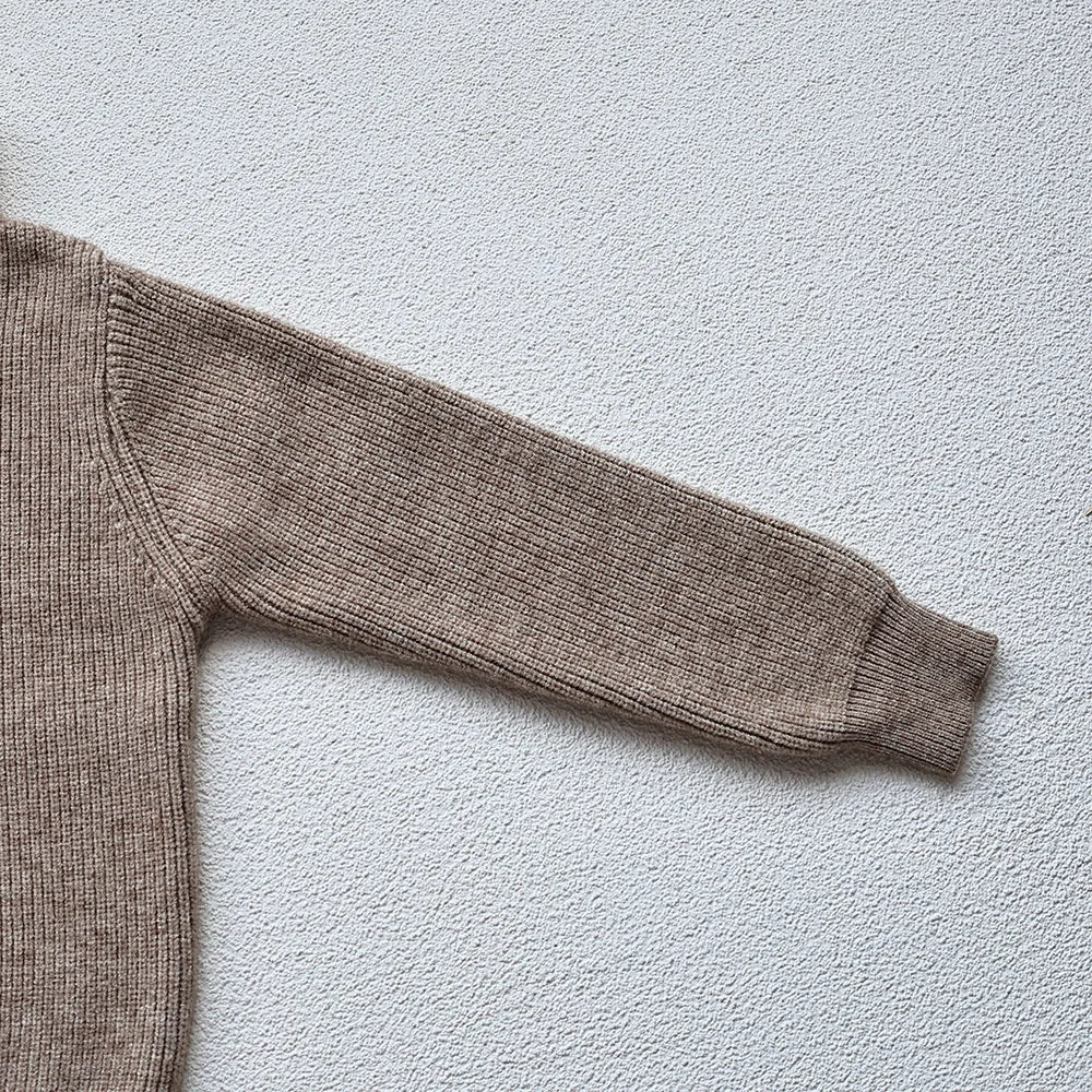 2025 Autumn Winter Comfort Kids Turtleneck Pullover Sweaters Solid Boys Girls Matching Knit Tops Toddler Warm Knitwear Sweaters 1-12Y Unisex