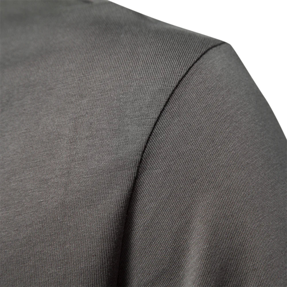 Men's Long Sleeve Polo Shirts 100% Cotton Solid Colour Casual Polo Shirts Spring Autumn Basic Polos For Men
