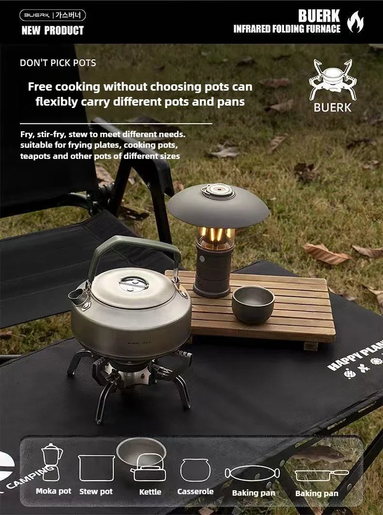 Outdoor Infrared burner Outdoor mini Stove Camping Cooking Ultralight Folding Mini Burner Camp Cooking Supplies