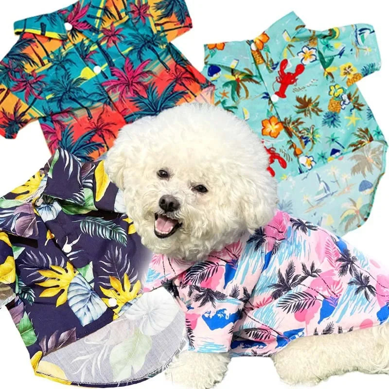 Strandkleding voor huisdieren, Hawaiiaans shirt, hondenshirt, kattenshirt, kledingaccessoires