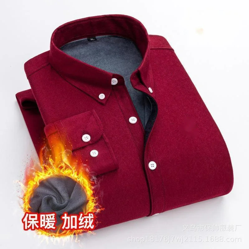 Reversknopf Allgleiches Stickerei Warme Hemden Herrenbekleidung Herbst Neue Übergroße Casual Tops Lose Koreanische Hemd